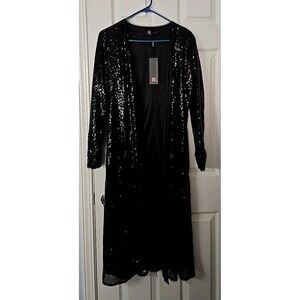 Kancy Kole Womans Maxi Sequin Open Cardigan Size Small NWT